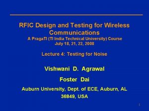 RFIC Design and Testing for Wireless Communications A