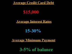 Average Credit Card Debt 15 000 Average Interest