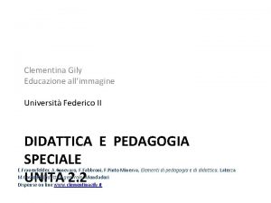 Clementina Gily Educazione allimmagine Universit Federico II DIDATTICA