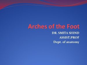 Arches of the Foot DR SMITA SHIND ASSIST