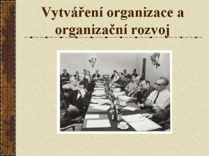 Vytven organizace a organizan rozvoj Systmov pojet organizace