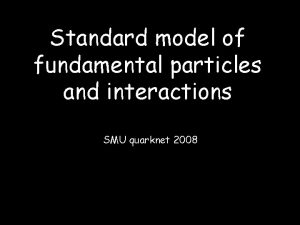 Standard model of fundamental particles and interactions SMU
