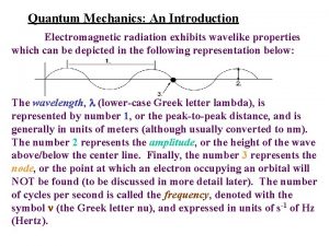 Quantum Mechanics An Introduction Electromagnetic radiation exhibits wavelike