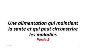 Une alimentation qui maintient la sant et qui