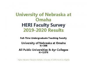 University of Nebraska at Omaha HERI Faculty Survey