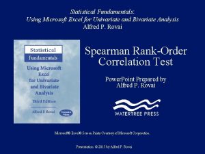 Statistical Fundamentals Using Microsoft Excel for Univariate and