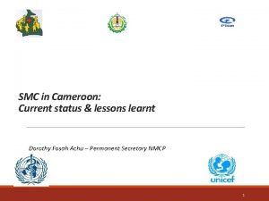 SMC in Cameroon Current status lessons learnt Dorothy