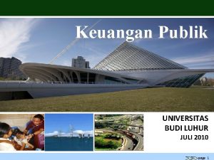 Keuangan Publik UNIVERSITAS BUDI LUHUR JULI 2010 page