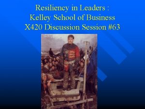 Resiliency in Leaders Kelley School of Business X