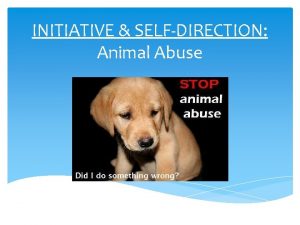 INITIATIVE SELFDIRECTION Animal Abuse INITIATIVE SELFDIRECTION Animal Abuse