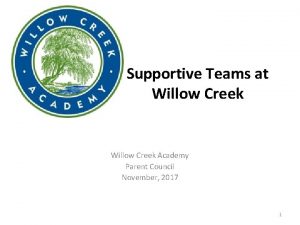 Supportive Teams at Willow Creek Academy Parent Council