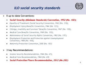 ILO social security standards 8 uptodate Conventions v