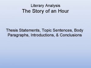The story of an hour thesis statement