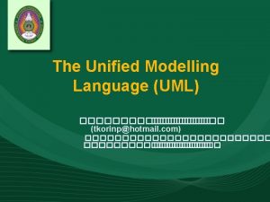 The Unified Modelling Language UML tkorinphotmail com The