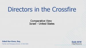 Directors in the Crossfire Comparative View Israel United