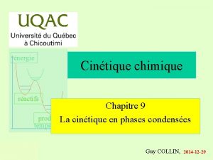 nergie Cintique chimique ractifs Chapitre 9 produits La