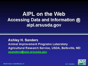 AIPL on the Web Accessing Data and Information