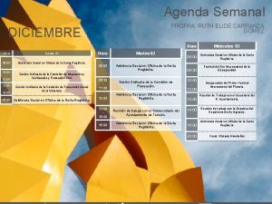 Agenda Semanal PROFRA RUTH ELID CARRANZA GMEZ DICIEMBRE