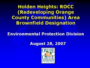 Holden Heights ROCC Redeveloping Orange County Communities Area