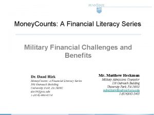 Money Counts A Financial Literacy Series Military Financial