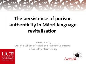 The persistence of purism authenticity in Mori language