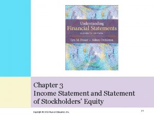 Chapter 3 Income Statement and Statement of Stockholders