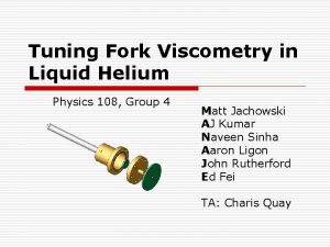 Tuning Fork Viscometry in Liquid Helium Physics 108