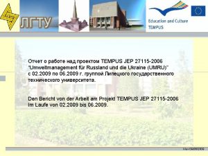 TEMPUS JEP 27115 2006 Umweltmanagement fr Russland und