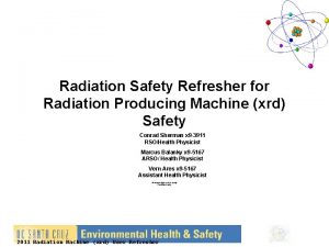 Radiation Safety Refresher for Radiation Producing Machine xrd