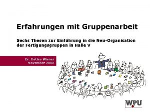 Erfahrungen mit Gruppenarbeit Sechs Thesen zur Einfhrung in