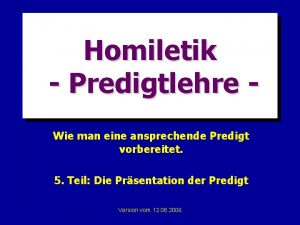 Homiletik Predigtlehre Wie man eine ansprechende Predigt vorbereitet