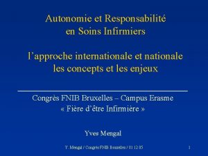 Autonomie et Responsabilit en Soins Infirmiers lapproche internationale