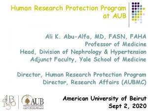 Human Research Protection Program at AUB Ali K