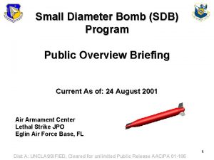 Small Diameter Bomb SDB Program Public Overview Briefing