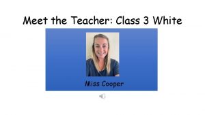 Miss cooper teacher