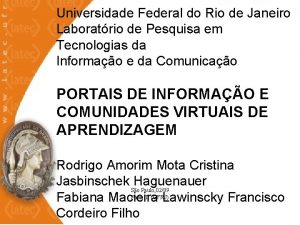 Universidade Federal do Rio de Janeiro Laboratrio de