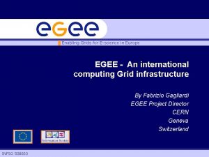 Enabling Grids for Escience in Europe EGEE An