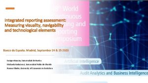 Integrated reporting assessment Measuring visuality navigability and technological