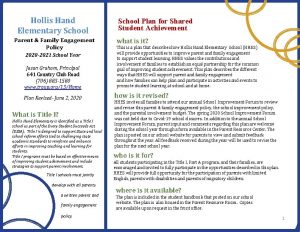 Hollis Hand Elementary School Parent Family Engagement Policy