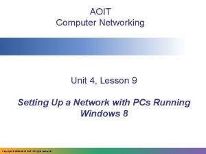 AOIT Computer Networking Unit 4 Lesson 9 Setting