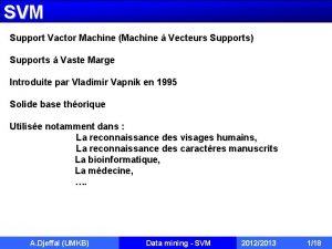 SVM Support Vactor Machine Machine Vecteurs Supports Supports