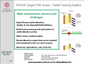 PANDA Target TDR review Pellet Tracking System Main