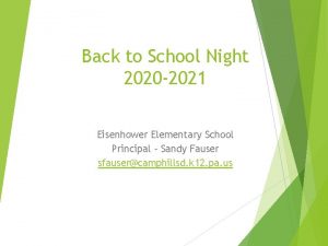 Back to School Night 2020 2021 Eisenhower Elementary