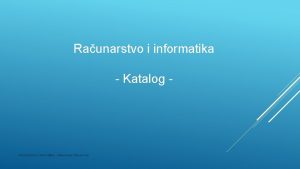 Raunarstvo i informatika Katalog Raunarstvo i informatika Aleksandar