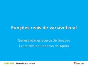 Funes reais de varivel real Generalidades acerca de