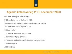 Agenda ketenoverleg PO 5 november 2020 09 30