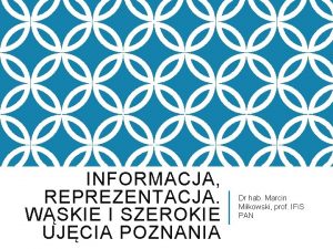 INFORMACJA REPREZENTACJA WSKIE I SZEROKIE UJCIA POZNANIA Dr