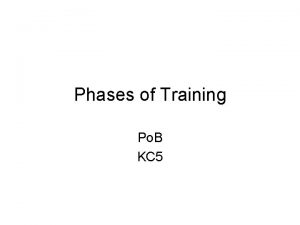 Phases of Training Po B KC 5 Phases