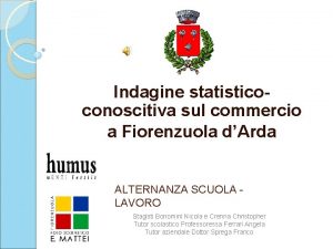 Indagine statisticoconoscitiva sul commercio a Fiorenzuola dArda ALTERNANZA