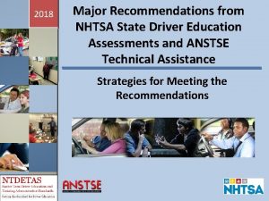 2018 Major Recommendations from NHTSA State Driver Education